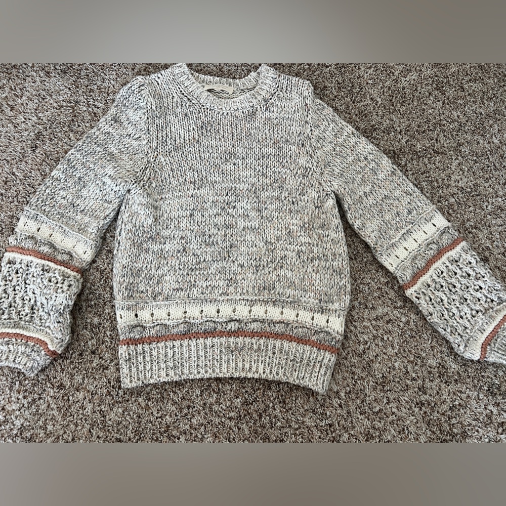 Sezane Women's Knit Sweater - Cream and Brown